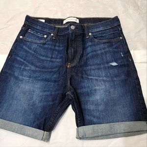 Men denim shorts bermuda